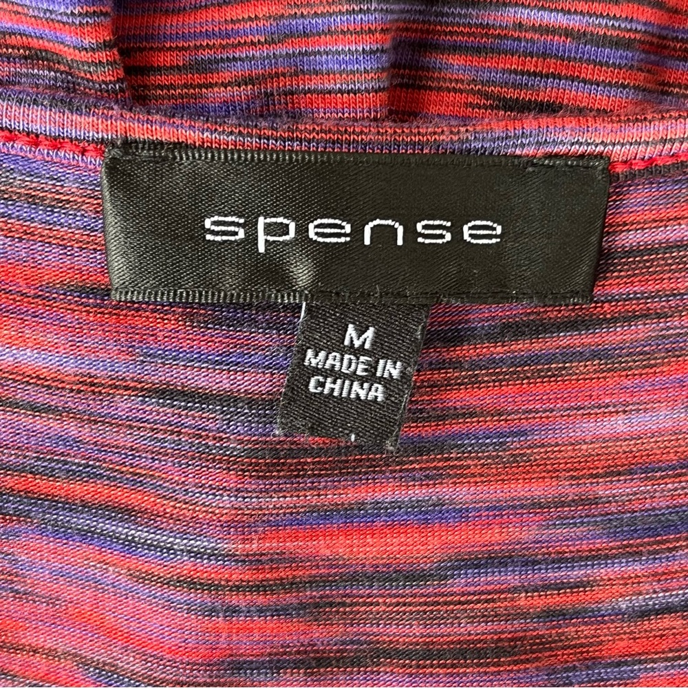 Spense Red Multi-Color Streaked Pattern Sleeveles… - image 5